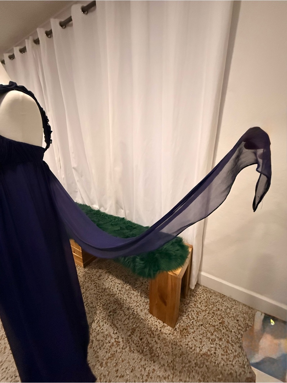 Kay Unger Deep Purple One-Shoulder Maxi Gown - Picture 4 of 10